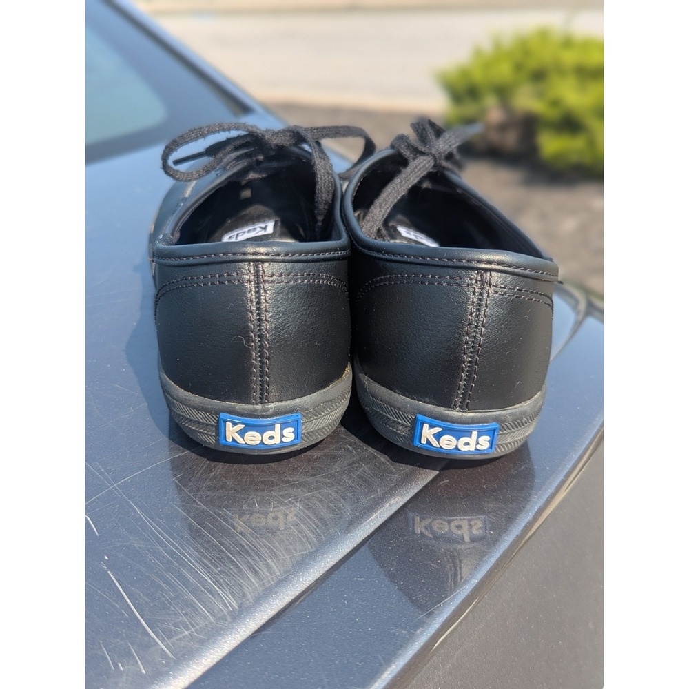Minimalist Keds Black Champion Leather Sneakers Size 7.5 Capsule Casual Shoes - Picture 5 of 9